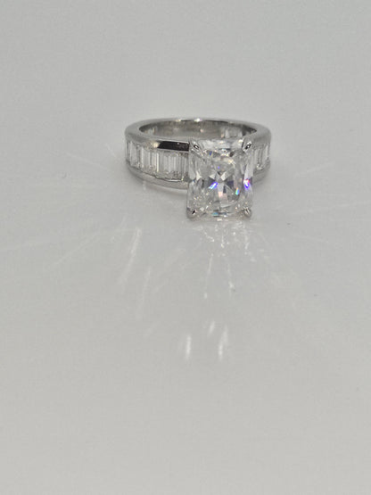 Radiant cut engagement ring